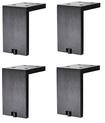 Pied meuble noir mat - 4x, de