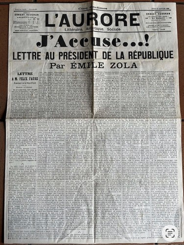 Journal aurore émile zola - l'aurore, (Émile