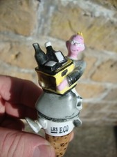ancien bouchon fantaisie en porcelaine magasin LES ECO , vintage,  épicerie