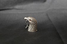 Pyrogène Boite d'allumette Figurant une tête d'aigle Métal argenté Grattoir 