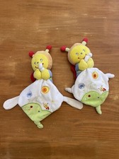 Lot 2 Doudou Coccinelle Papillon Pois Rouge Bleu Mouchoir Arc En Ciel POMMETTE