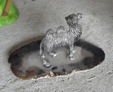 Small Pewter Camel on Geode