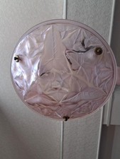 Suspension en verre teinté rosé Style Art Déco motif feuilles