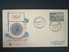 FRANCE PREMIER JOUR FDC YVERT 961 JO 1952 ATHLETISME SPORTS PARIS 1953