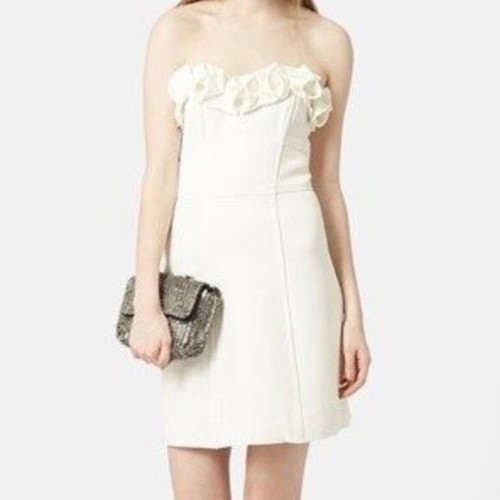 Topshop cream strapless - topshop,