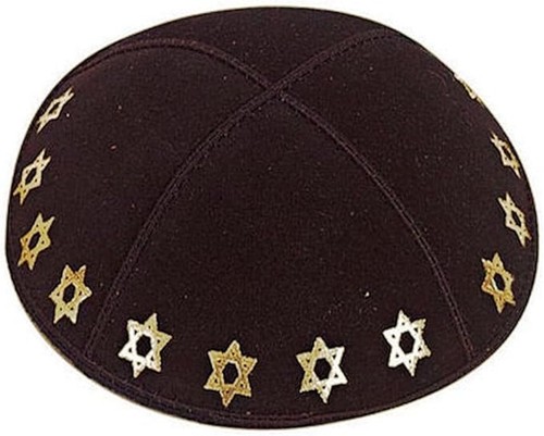 Kippa suède noir or - suède,