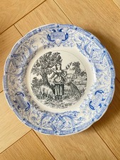 Assiette Parlante en faience de Digoin Sarreguemines JEANNE D'ARC Domremy 1
