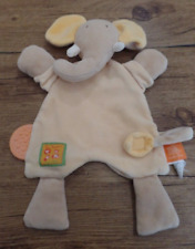 T3G / doudou plat jaune éléphant dentition les loustics MOULIN ROTY