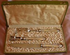 Coffret Service à découper & pince à gigot - Manches argent fourré style empire