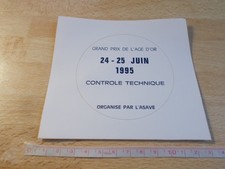 Autocollant GRAND PRIX DE L'ÂGE D'OR 1995 - CONTROLE TECHNIQUE