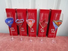 5 VERRES A VIN "PAUL NAGEL" D' EPOQUE CONTEMPORAINE EN VERRE EMAILLE