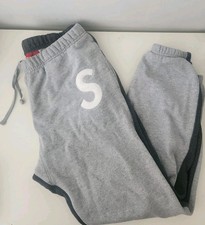 Pantalon Sweat Split S Logo Supreme FW21 Taille M Moyen Gris Chiné