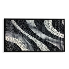 Tapis Meubles Rectangulaire Chambre à Coucher Salon Plusieurs Mesures Noir Gris