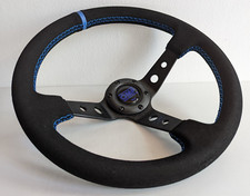 Volant cuir daim sport bleu