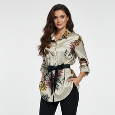 Chemisier long femme satin