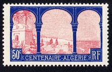 REF 263-90-N°:263-CENTENAIRE ALGERIE  VARIETE la grande cassure du cadre sous N