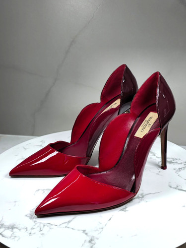 Escarpins cuir verni - verni, rouge