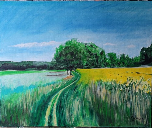 Tableau peinture acrylique - acrylique, sur
