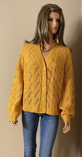Gilet ample moutarde laine - , &