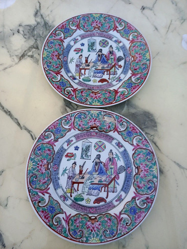 Paire assiettes ceramique - d'assiettes,