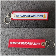 Porte Clé Brodé Avion Flamme