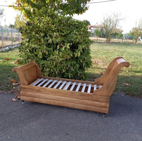 Banquette bois rénovée - banquette,