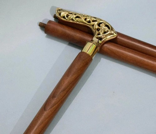 Canne bâton marche bois - canne,