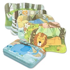 Puzzle Animaux Enfant 2 3 4 Ans,Puzzles en Bois avec Boîte, Jouet Éducatif Mo...