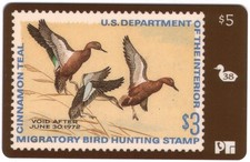 Canard Chasse Timbre Carte 38'