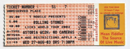 Billet concert ticket - stub, the