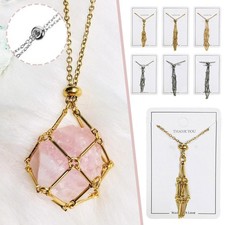 Crystal Stone Holder Necklace Crystal Pendant HolderAdjustableNecklace Cord J7X6
