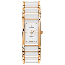 DUGENA Montre Femme En Céramique Acier Inoxydable 4460590 Blanc-Rose