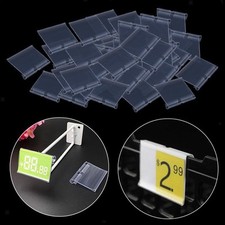 50 Pièces Porte-étiquette Transparent pour étagères de Supermarché,