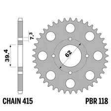 GARELLI BASIC / GARY 1-2 50 1988-1992 pignon arrière PBR pas 415 32 Dents Fer