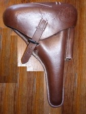 Etui Holster cuir rigide LUGER P08 MARINE P 08 marron brown WW1 NAVY MOYS 1918  
