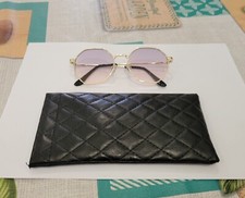 LUNETTES DE SOLEIL FEMME  FORME GEOMETRIQUE VERRES VIOLET DEGRADE ROSE ! NEUF