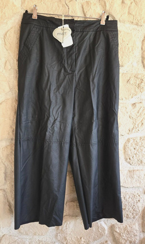 Pantalon noir imitation - , cuir