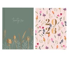 2026 A5 Journal Vue par Semaine Floral Prairie Couverture Rigide Femmes Agenda