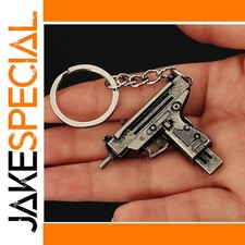 JakeSpecial – Mini UZI Model Keychain in Silver Finish