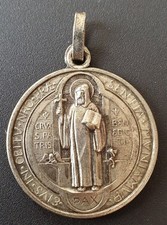 Médaille religieuse d'exorcisme "Saint Benoit / Abbaye de Saint Sever-Calvados"