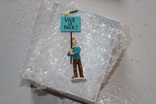 Tintin et Milou " Vive la Paix ", figurine Moulinsart carte de voeux 1972