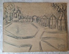 Tableau  XXéme par Luce... années 70. Aquarelle 45cm  x 59cm datée 76.