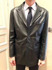 Veste homme en cuir noir - ***,