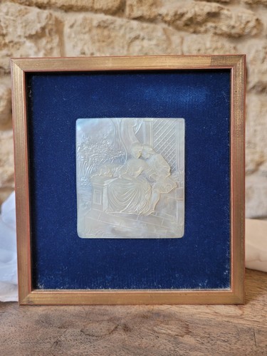Ancienne plaque nacre - ancienne, en