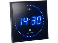 Horloge digitale murale radiopilotée avec 170 LED - Bleu - Lunartec
