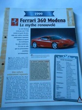 Ferrari 360 Modena le mythe 1999 Fiche Technique Auto