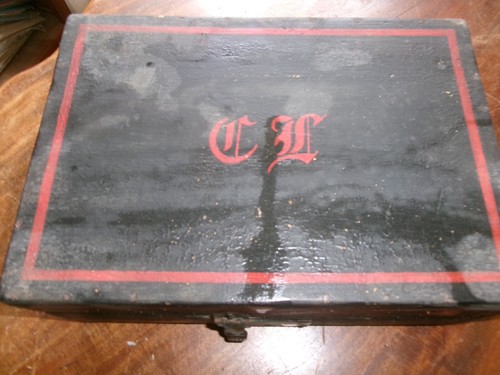 Ancien coffret caisse bois - en,