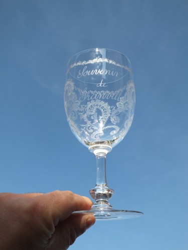 Ancien verre pied - ancien, à