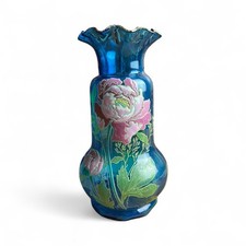 VASE LEGRAS EN VERRE EMAILLÉ ART NOUVEAU 1900 DECOR PIVOINE ROSE