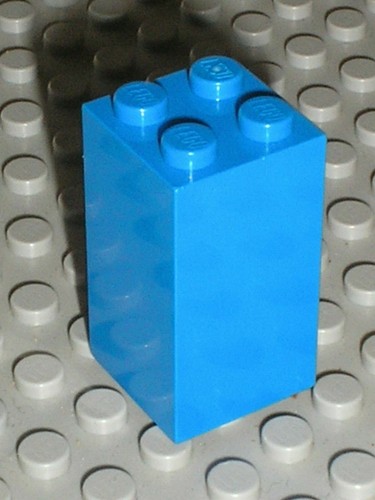 Lego blue brick 2x2x3 ref - blue,